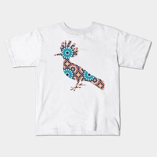 Mohawk Bird Silhouette with Pattern Kids T-Shirt